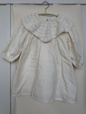 Zara Cream Knit-Collar Girls Top